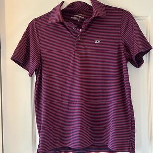 Vineyard Vines Kids Polo Shirt - navy and red stripe